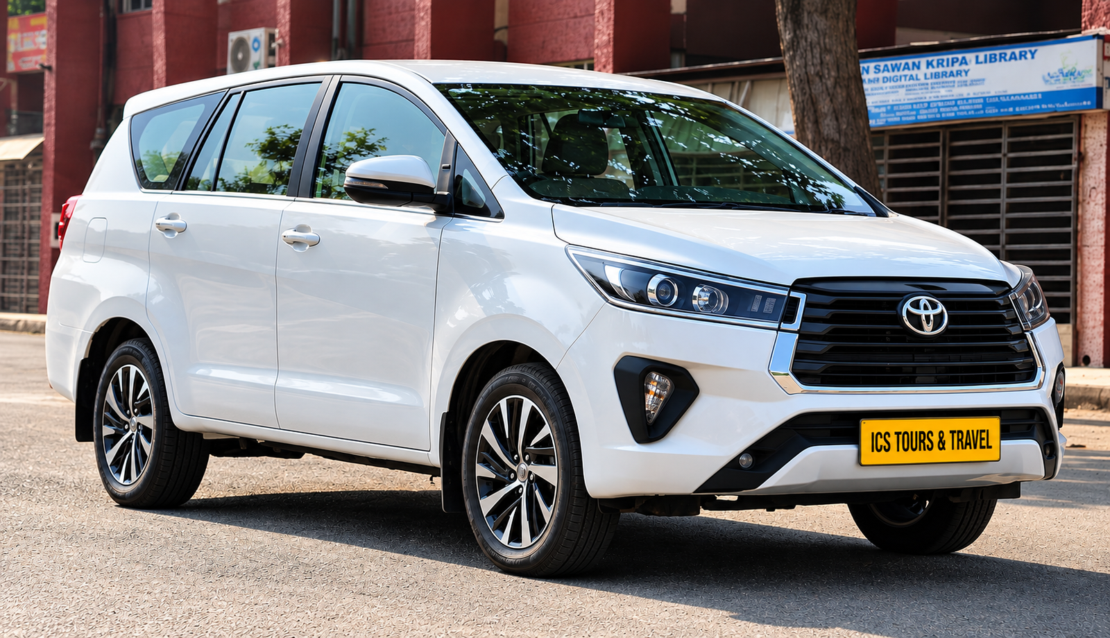 White Innova Crysta taxi in Gwalior